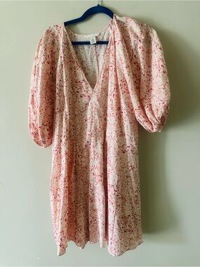 H&M Pink & White Floral Mini Dress